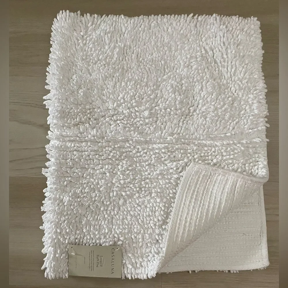 Casaluna Textured White Bath Mat 21x32” Rug